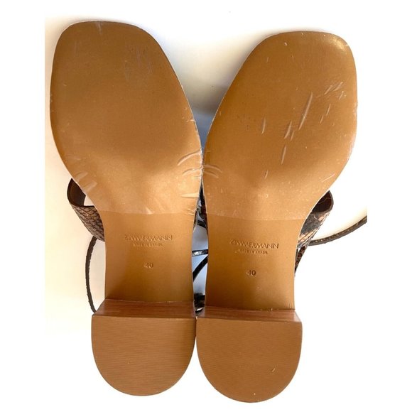 Zimmermann Tan Snakeskin Strappy Sandals - Picture 9 of 11